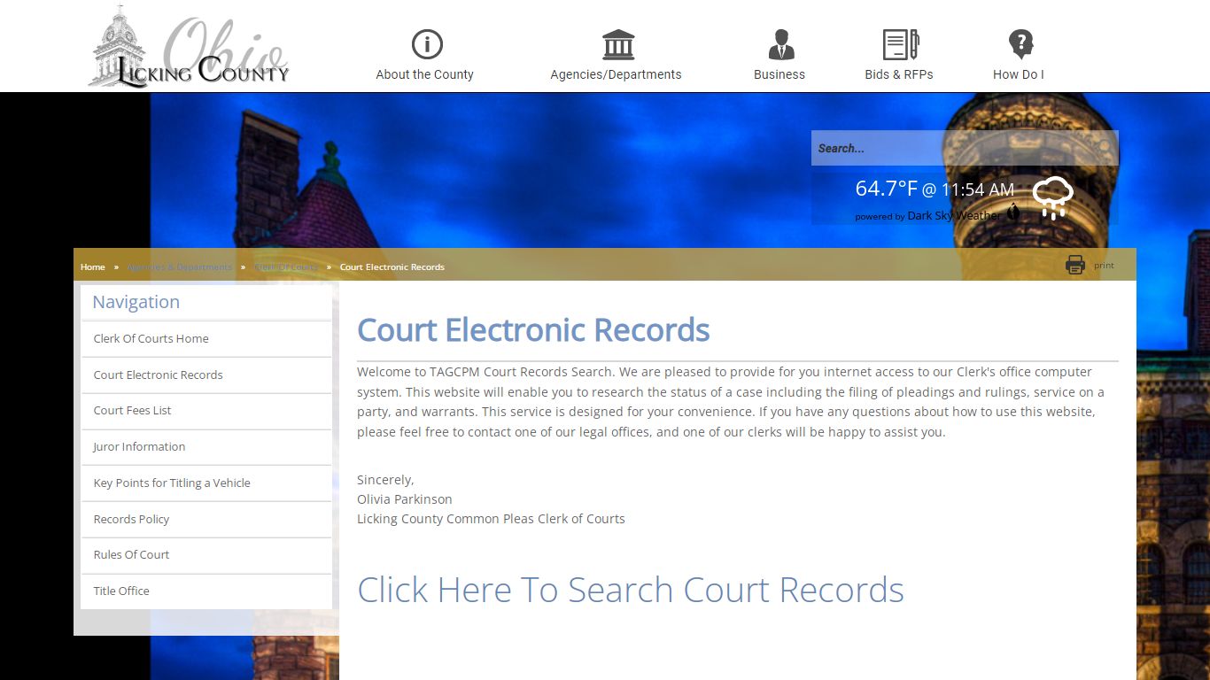 Licking County - Court Electronic Records